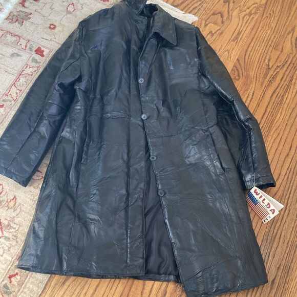 Wilda New York USA Genuine Black Leather Fully Lined Coat Women’s Size Large New - Picture 10 of 15